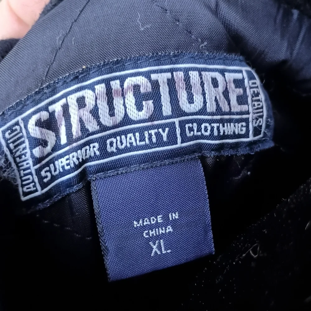 Vintage Structure Men's Wool Blend Navy Blue Jacket_XL